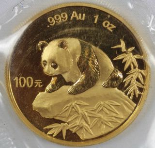 1999 China Gold Panda 100 Yuan - Large Date,  Plain 1,  - Will Sell photo