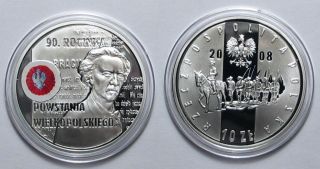 Ag Silver Polish 2008 Coin Powstanie Wielkopolskie - Only Wins Uprising photo