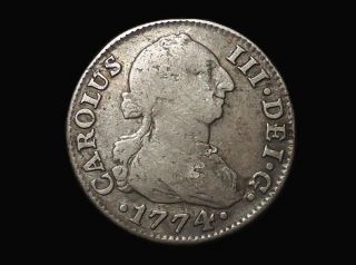 Colonial Coin 1774 Two Reales Spain photo