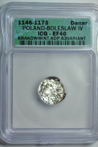 Poland,  Silver Denar No Date (1146 - 73) Boleslaw Iv 