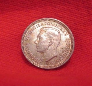 1943 - D Australia 3 Pence Coin,  Au,  Km 37,  Silver photo