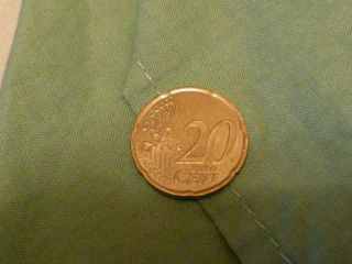 20 Euro Cent French 2001 Circulated Brass Coin photo