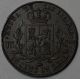 1858 Au Spain Copper 25 Centimos (segovia) Isabel 2 Coin Europe photo 1