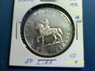 Turkey 50 Lira Silver.  830 N.  D.  1972 Km901 Proof photo