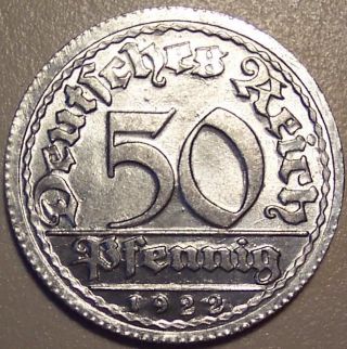 1922 G Germany 50 Pfennig photo