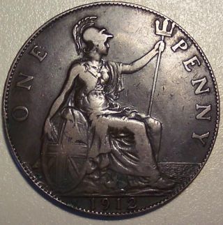 1912 H Great Britain Penny photo