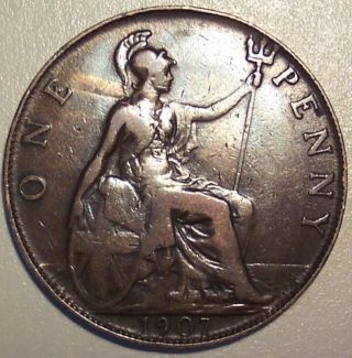 1907 Great Britain Penny photo