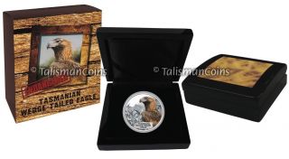 Tuvalu 2012 Endangered Extinct 2 Wedge Tailed Eagle $1 Pure Silver Proof Color photo
