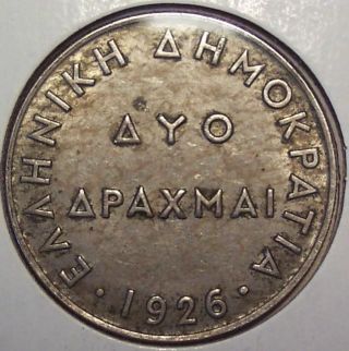 1926 Greece 2 Drachmai 2 photo