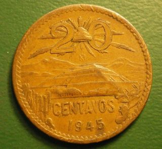 Mexico 1945 20 Centavos Mexicana Sharp Coin See All My Other Items.  048 photo