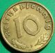 Great Brass Nazi Coin 10 Rp 1938 F, Germany photo 1