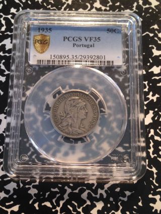 1935 Portugal Azores 50 Centavos Pcgs Vf35 G127 Key Date Low Mintage photo