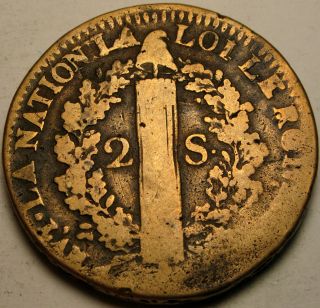 France 2 Sols 1792 W - Bronze photo