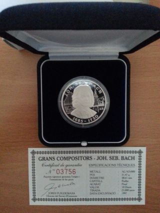1997 Andorra 10 Diners Proof Johan Sebastian Bach With And Package photo