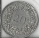1944 - B Swiss 20 Rappen.  Circulated.  Coin. Europe photo 1