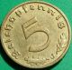 Great Brass Nazi Coin 5 Rp 1938 J, Germany photo 1