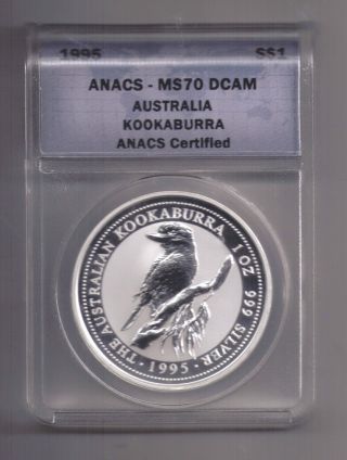 1995 Ms70 Dcam Australia Kookaburra Coin Anacs photo