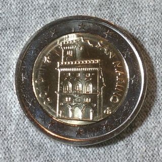 B/u 2010 San Marino 2 Euro Coin Uncirculated Protected In Air - Tite Capsule photo