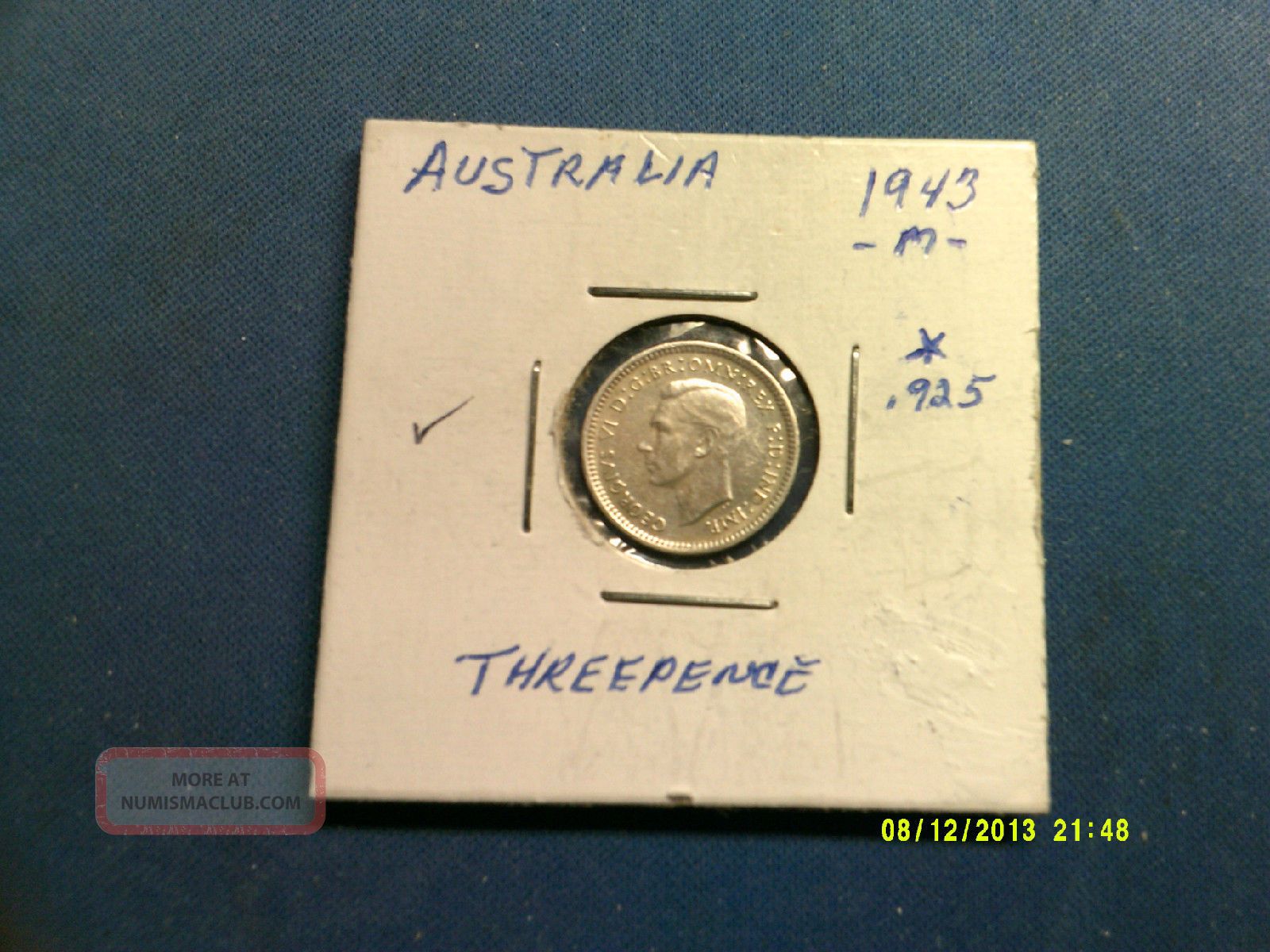 Austrailia 3 Pence Silver.  925 1943m Km37 Bright Uncirculated Australia photo