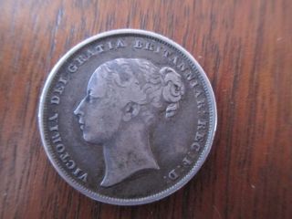 1855 One Shilling Silver Coin photo