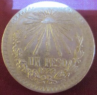 Mexico 1922 72% Silver 1 Peso Cap And Ray Very Good Libertad Coin photo