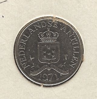 Netherlands Antilles 25 Cents,  1971 photo