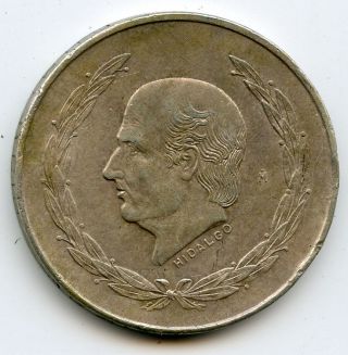 1953 Cinco 5 Pesos Mexico Hildago Wreath 27 1/2 G Ley 0.  720 Silver Coin 2 No Rs photo