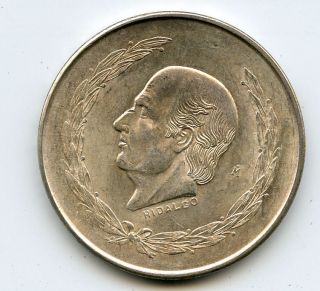 1952 Cinco 5 Pesos Mexico Hildago Wreath 27 7/9 G Ley 0.  720 Silver Coin 3 No Rs photo