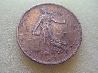 1917 France 2 Francs Coin 83.  5% Silver.  2684 Asw photo