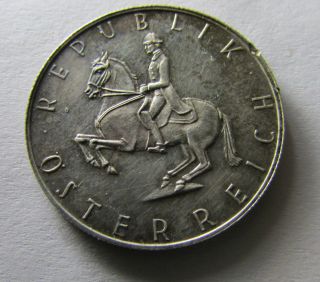 1965 Republick Osterreich 5 Shilling Coin 0.  640% Silver photo