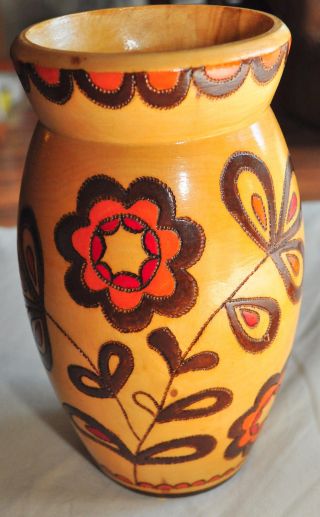 Wooden Russian Vase - Vintage 1980s,  Ussr During Cold War photo