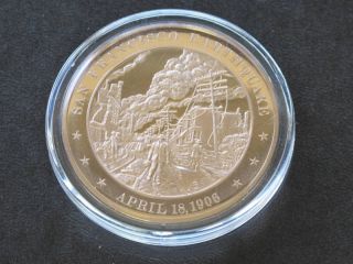 San Francisco Earthquake Proof Bronze Medal Franklin A3918 photo