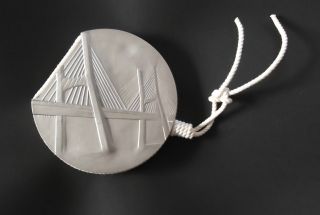 1988 Bronze Medal W/rope By Vitor Santos Inauguration Bridge Vasco Da Gama 587gr photo