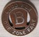1951 Beaver Valley Motor Coach Token Letter B In Center Copper Plated Pa - 65s Exonumia photo 1