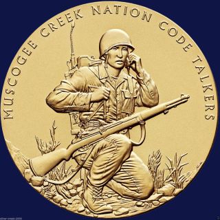Muscogee Creek Nation Code Talkers Wwii 1.  5” Bronze Medal photo