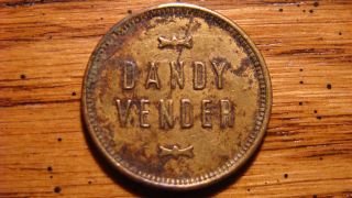 Dandy Vender Chicago,  Illinois Il 5¢ Brass Trade Token 1900s photo