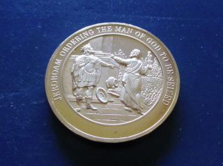 Bible I Kings Jeroboam Orders Man Of God Seized Thomason Medalliac Bronze Medal photo