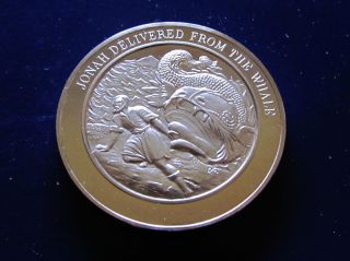 Bible - Jonah,  Jonah Delivered From The Whale Thomason Medalliac Bronze Medal photo