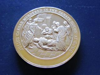 Julius Caesar Murdered In Senate House At Rome Thomason Medallic Bronze Medal photo