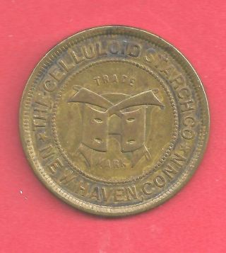 Connecticut,  Haven 1890 ' S Nhv 23 Celluloid Starch Co.  Brass 5cts @ Grocer photo