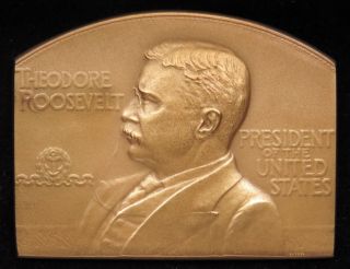 U.  S.  Medal No.  532 Theodore Roosevelt Atlantic Squadron Bronze 1907 photo