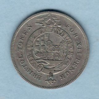 Great Britain.  1811 Silver - Shilling Token.  Somersetshire - Bristol. .  Avf/vf photo