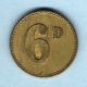 Australia.  N:d C1920s Bookmakers Assoc Of Victoria - 6d Check. .  Brass Vf/vf+ Australia photo 1