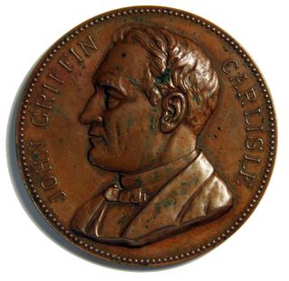 1893 Strike John Carlisle Bronze Medal Secratary Of The Treasury Xf photo