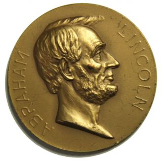 Abraham Lincoln Bronze Medal Malice Toward None U.  S.  Philadelphia 638 photo