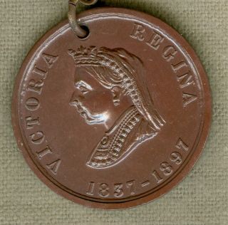 1897 Queen Victoria Sixty Year Jubilee Celebration Medal,  Small Bronze photo