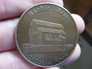 1974 Nordic Fest Token Coin Decorah Iowa National Rosemaling Exh Center Pc2 - 13 photo