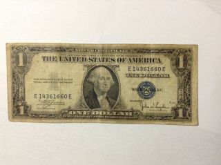 Silver Certificate $1 Blue 1935c photo