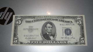 1953 $5 Silver Certificate - Gem Crisp Uncirculated - photo