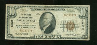 National Currency: York,  Ballston Spa National Bank $10 1929 photo